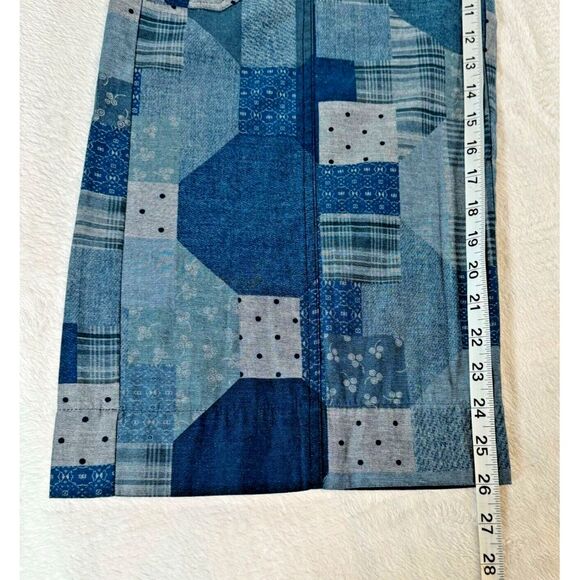 Johnny Was Workshop Pants Women Size 6 Blue Patchwork Wide Leg Trousers 70s Boho - Picture 11 of 12